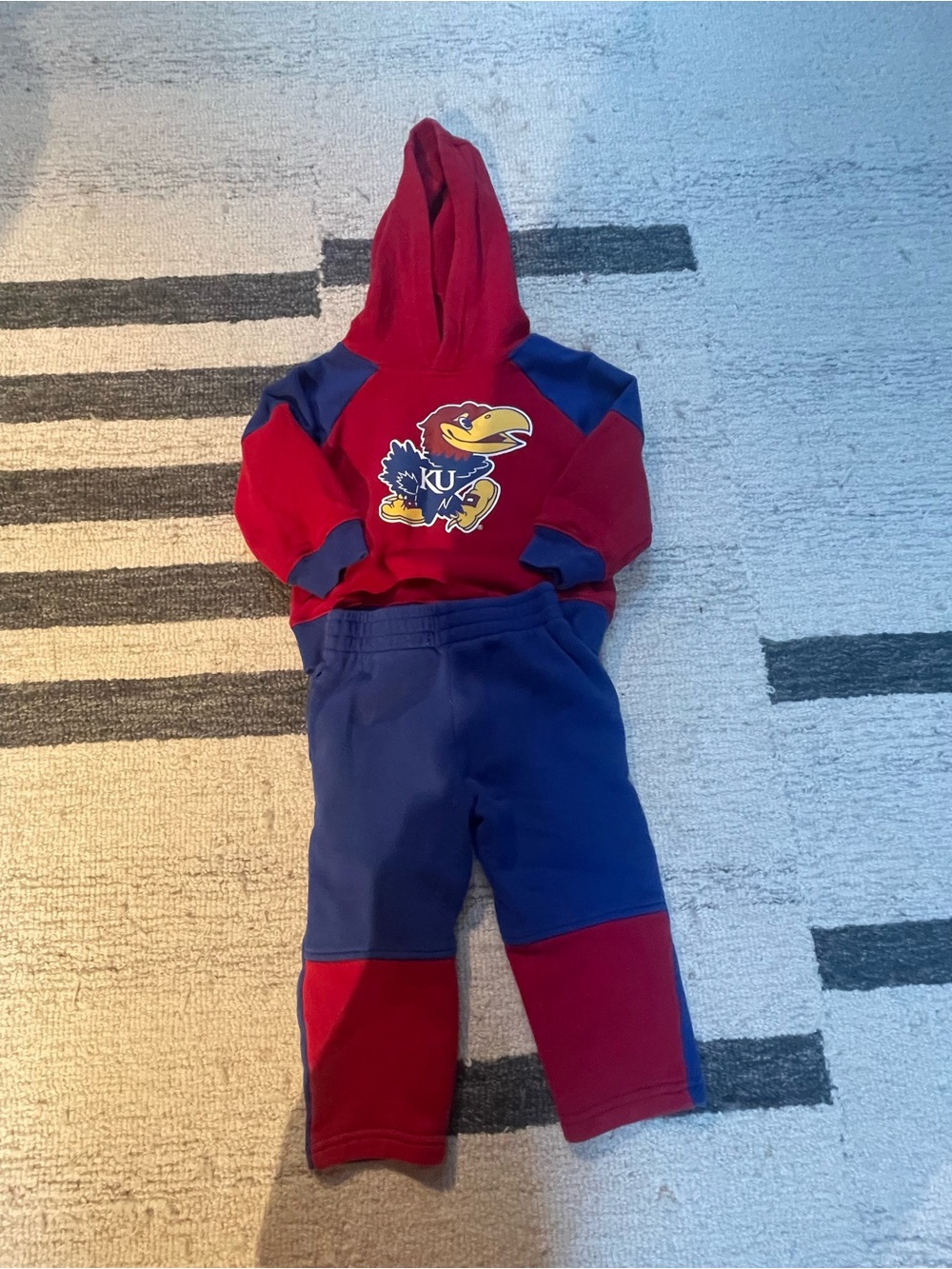 NCAA Kids Red and Blue Hoodie & Joggers Set